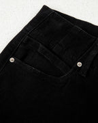 Brooke 2-Button High Waist Flared Bottom Jeans - Black