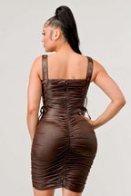 ATHINA Playful soft PU mini dress