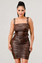 ATHINA Playful soft PU mini dress