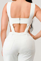 classic white cut out matching set