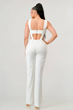 classic white cut out matching set