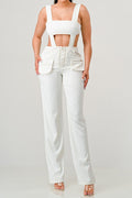 classic white cut out matching set