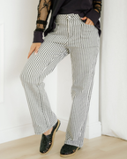 Cassie Stripe Patch Pocket High Waist Shift Denim Jeans