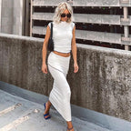 Women's Characteristic Reverse Car Side Wrapped Chest skirt set