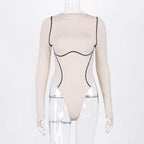 Long sleeve exposed seams bodysuit