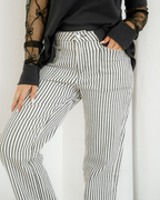 Cassie Stripe Patch Pocket High Waist Shift Denim Jeans
