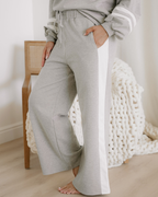 Jordyn Varisty Long Sleeve Pullover and Pants Set - Gray