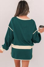 Violeta Loose Pullover and Lace-up Waist Skort Set