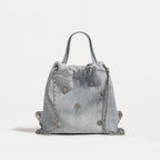 Denim blue chain backpack multi-functional portable shoulder bag