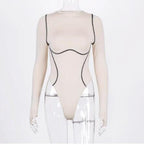 Long sleeve exposed seams bodysuit