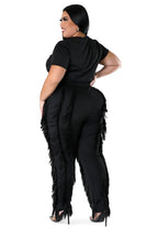 Curvy Short Sleeve Top Matching Tassel Set
