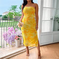 Strapless Women's Clothing Sexy Print Dress