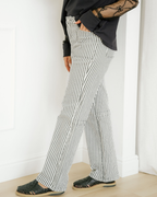 Cassie Stripe Patch Pocket High Waist Shift Denim Jeans