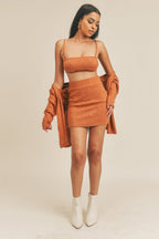 Cardigan Solid Color 3 Piece Set