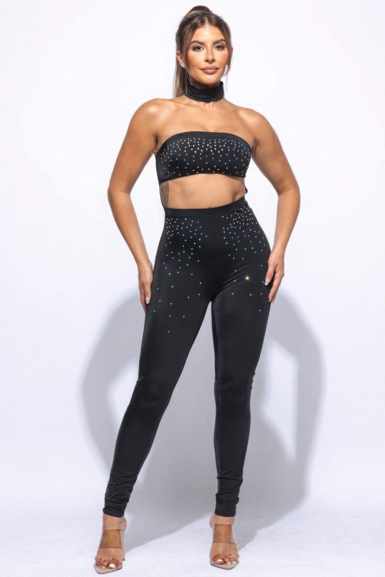 Chocker Tube Stud Jumpsuit