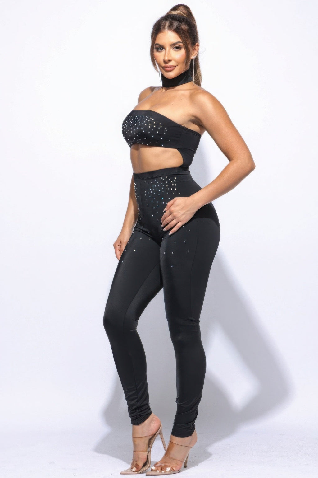 Chocker Tube Stud Jumpsuit