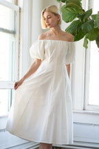PROTECTING MY PEACE WOVEN MIDI DRESS