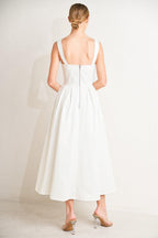 SERENE CHARM WOVEN MIDI DRESS