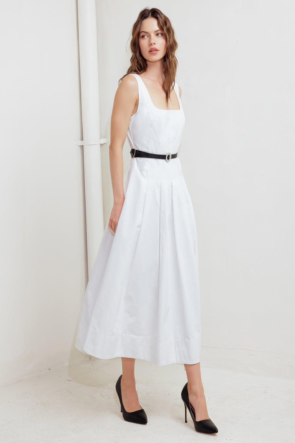 SUNDAY REVERIE WOVEN MIDI DRESS