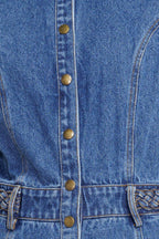 HIDDEN SMILE DENIM MIDI DRESS