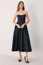 PARTY MUSE DENIM MIDI DRESS