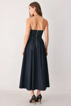 PARTY MUSE DENIM MIDI DRESS