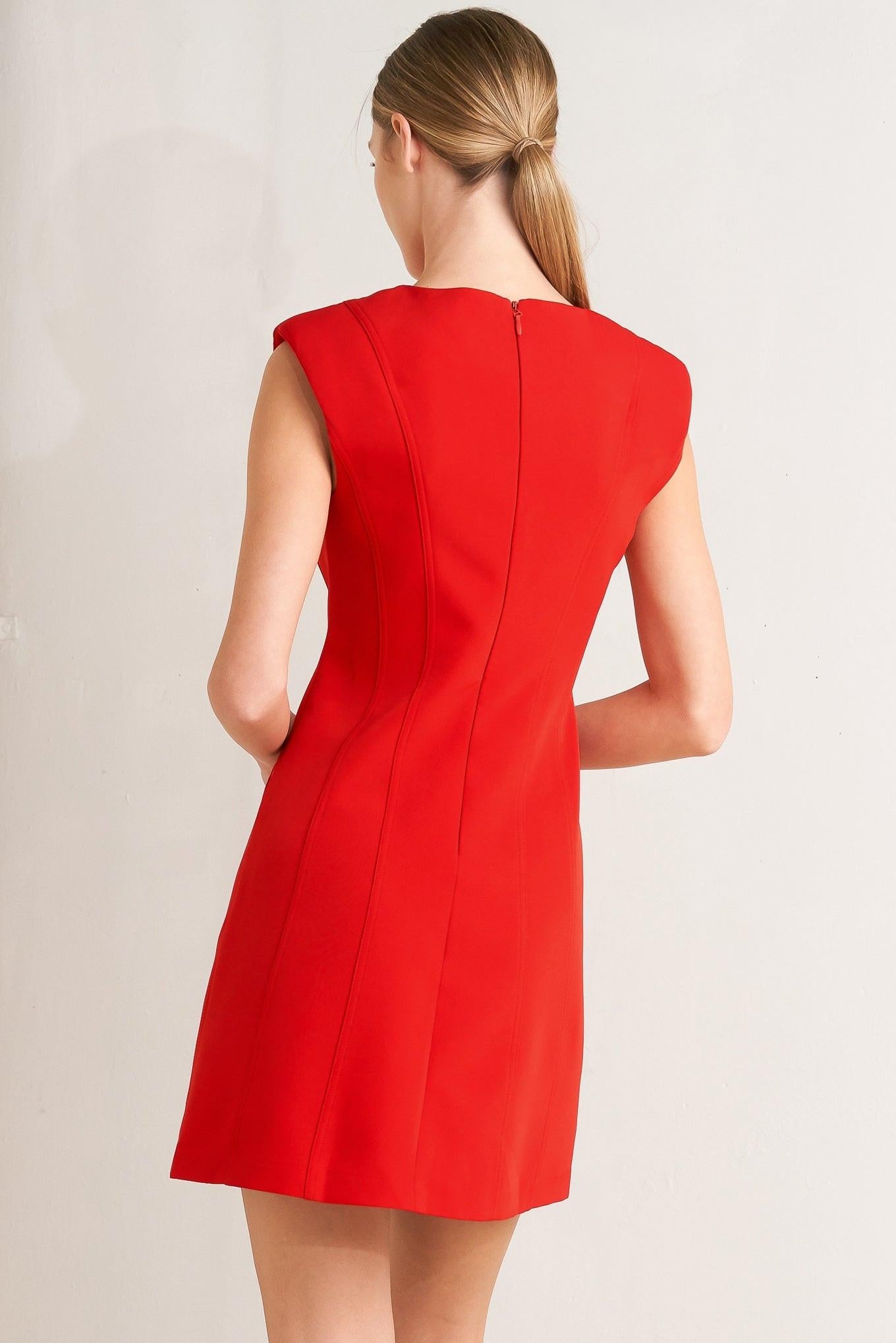 EFFORTLESS POLISH WOVEN SHIFT DRESS