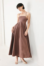PURE LINE WOVEN MIDI DRESS