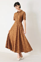 TIMELESS LOVE WOVEN EYELET MIDI DRESS