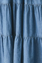 OCEAN SKY DENIM MIDI DRESS