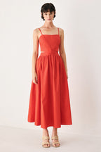 THE RIVIERA NIGHTS WOVEN MIDI DRESS