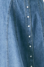 VINTAGE SKY DENIM MIDI SHIRT MIDI DRESS
