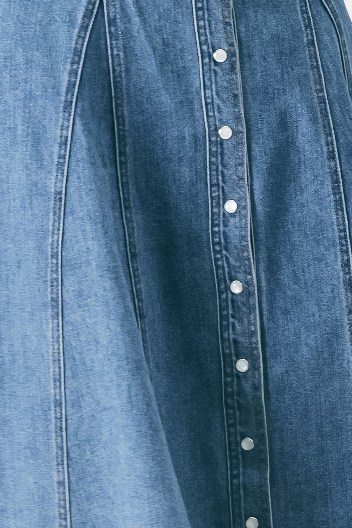 VINTAGE SKY DENIM MIDI SHIRT MIDI DRESS