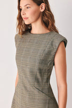 ACADEMY CHIC WOVEN PLAID MINI DRESS