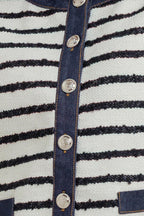BONJOUR STRIPE WOVEN CROP JACKET