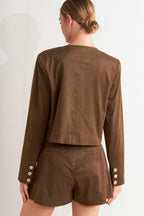 HERITAGE UTILITY FAUX SUEDE JACKET