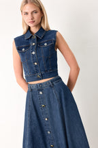 SWEET TALKER DENIM CROP VEST