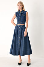 SWEET TALKER DENIM CROP VEST