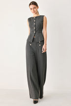 MODERN PINSTRIPE WOVEN VEST