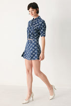 SWEET DAISY WOVEN JACQUARD DENIM JACKET