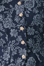 MIDNIGHT ROSE JACQUARD DENIM VEST