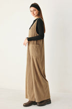 CARAMEL SLOUCHY CORDUROY JUMPSUIT
