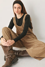 CARAMEL SLOUCHY CORDUROY JUMPSUIT