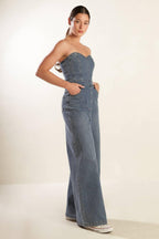 LOOK WHAT WE STARTED DENIM JUNPSUIT