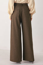 BISTRO BROWN WOVEN WIDE LEG PANT