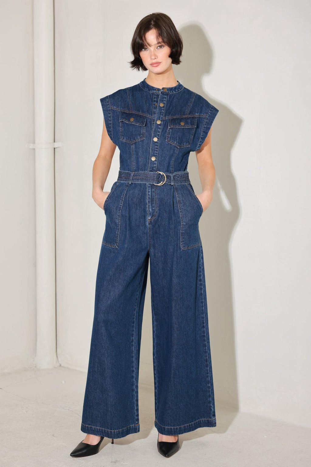 TRUE BLUE LOVE DENIM JUMPSUIT