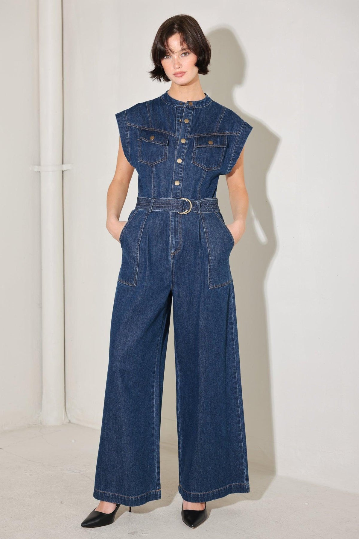 TRUE BLUE LOVE DENIM JUMPSUIT