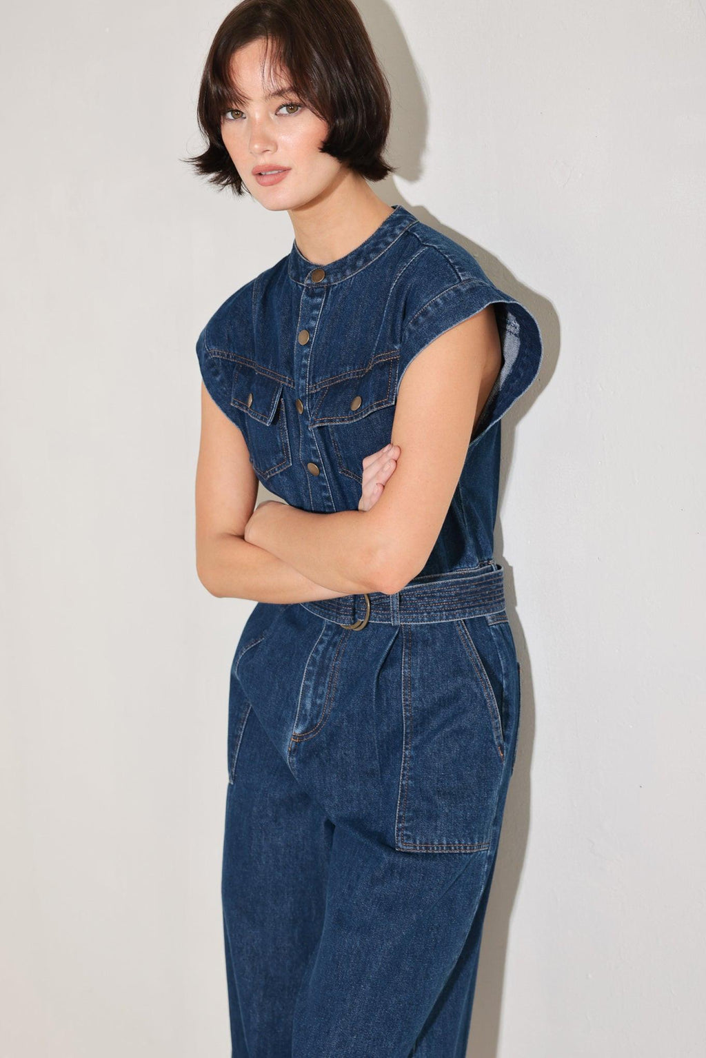 TRUE BLUE LOVE DENIM JUMPSUIT