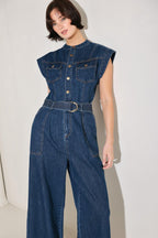 TRUE BLUE LOVE DENIM JUMPSUIT