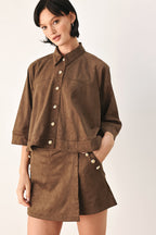 SUEDE ESCAPE UTILITY SKORT